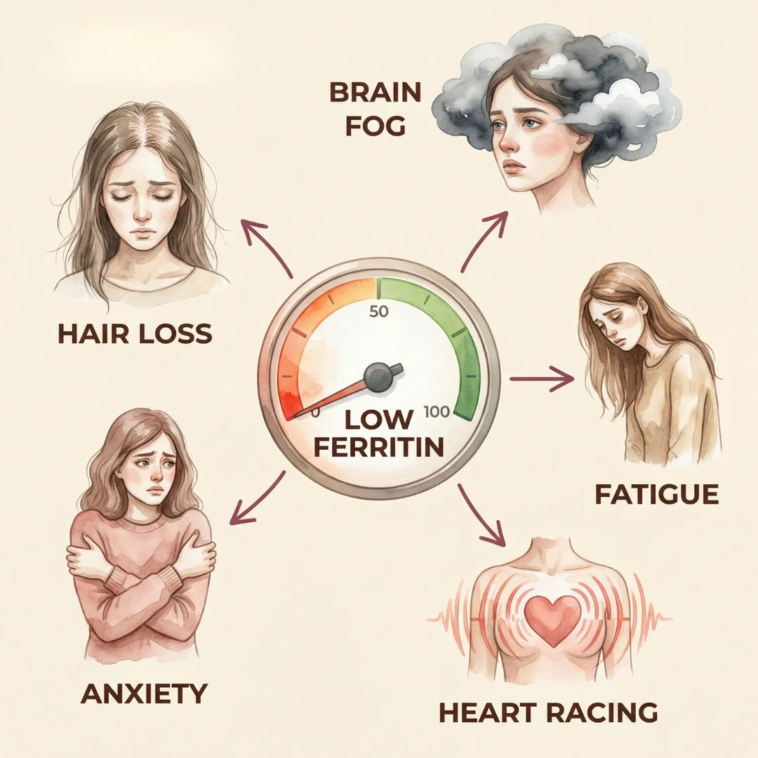 Ferritin levels rising from 14 to 75